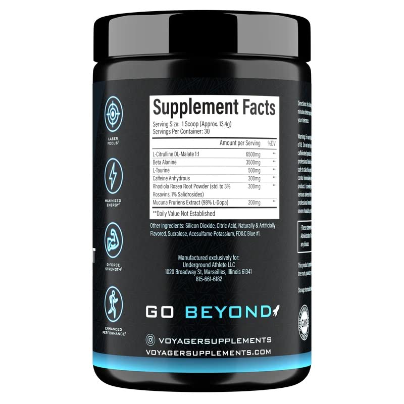 Voyager Supplements Pre-Workout Powder | Rocket Razz | Intense Pump | Maximized Voyager Supplements Au supplements