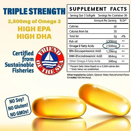 Burpless Fish Oil Pills. Triple Strength Omega 3 Fish Oil Burpless. EPA DHA Omega 3 Supplement Dr. Matthew Au supplements