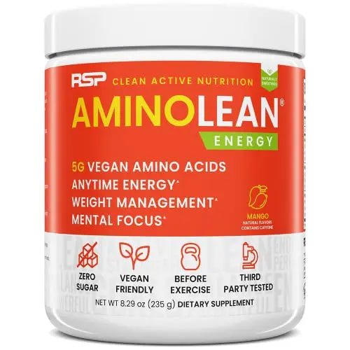 RSP Nutrition Mango Aminolean Amino Acid Supplement Powder, 8.29 OZ RSP NUTRITION Au supplements