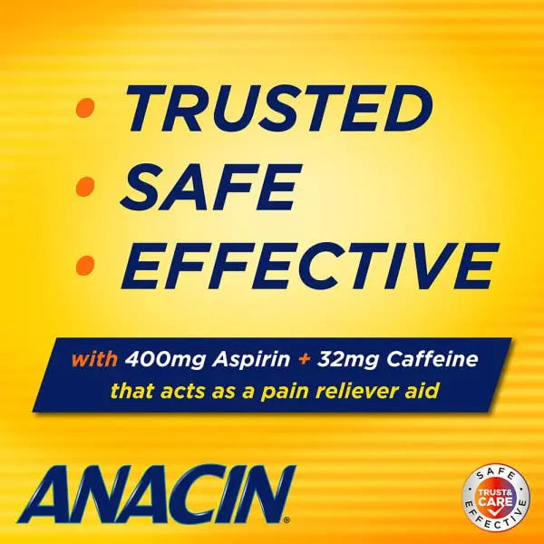 Anacin Fast Pain Relief Pain Reducer Aspirin Tablets, 200 Tabs (Value Pack of 2) ANACIN Au supplements