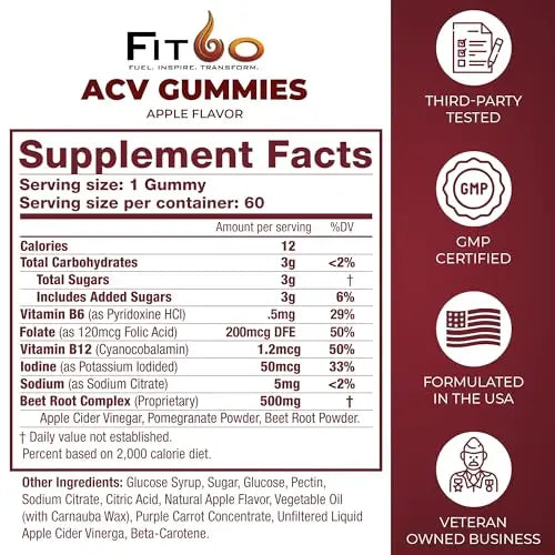 FIT60 Keto Apple Cider Vinegar Gummies with The Mother | Keto ACV Gummies for Advanced Healthy Weight FIT60 Au supplements