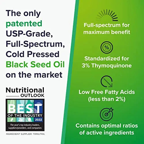 ThymoQuin Cold Pressed Black Seed Oil | Only Patented USP-Grade Clinically Researched ThymoQuin Au supplements