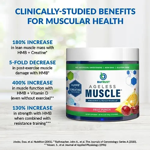 BioTrust Ageless Muscle Builder - Micronized Creatine Monohydrate Powder with HMB BioTrust Au supplements