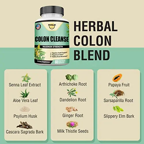 Happi Mi Nutrition Colon Cleanse, Colon Detox, All Natural Herbal Formula, Support Healthy Happi Mi Nutrition Au supplements