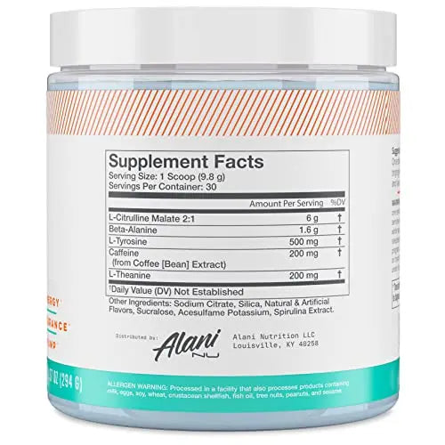 Alani Nu Island Crush Pre Workout and BCAA Sour Peach Rings Post Workout Powder Alani Nu Au supplements
