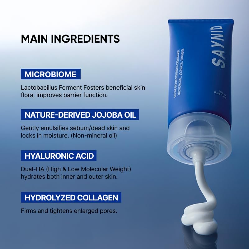 SAYNID MICROBIOME RENEWING CREAM MASK TRIAL KIT, Wash-off Cream, Soft Exfoliating Face Scrub Dead Skin Cells | 4.5g/0.15oz (3EA) SAYNID Au supplements