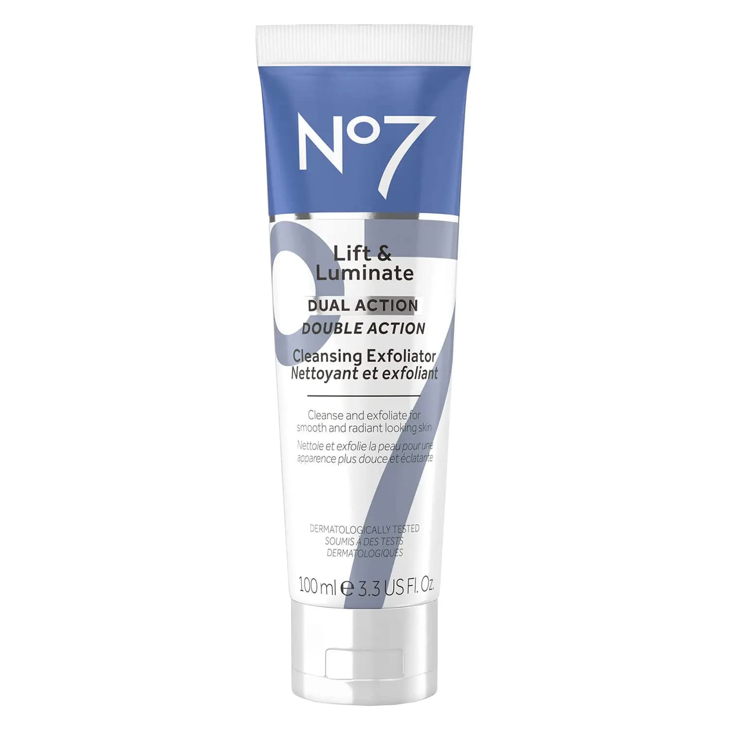 No7 Lift & Luminate Dual Action Cleansing & Exfoliating Face Wash - Gentle Face Exfoliator with Vitamin C, E & B5
