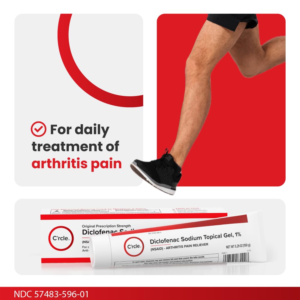 Diclofenac Sodium Gel 1% 150g Effective Arthritis Pain Reliever - Prescription Strength Anti-Inflammatory Gel - Extra Strength Arthritis Cream for Daily Use - Get Over-The-Counter Relief(1Pack) C'rcle Au supplements