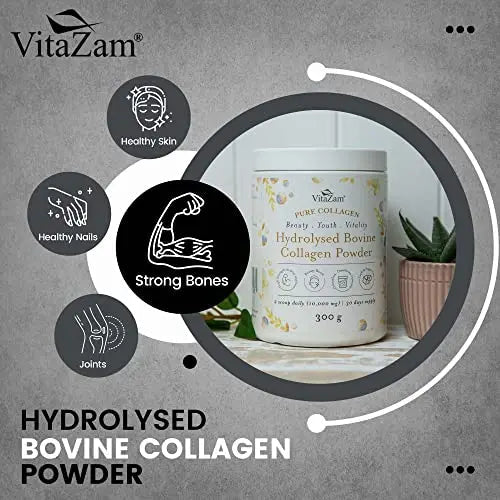 Vitazam Bovine Collagen Peptides - Hydrolyzed Type 1 & 3 Collagen Powder Protein Supplement for Healthy VitaZam Au supplements