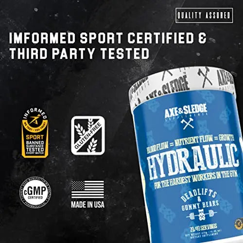Axe & Sledge Supplements Hydraulic Stimulant-Free Pre-Workout Powder, ICEE Blue Axe & Sledge Au supplements