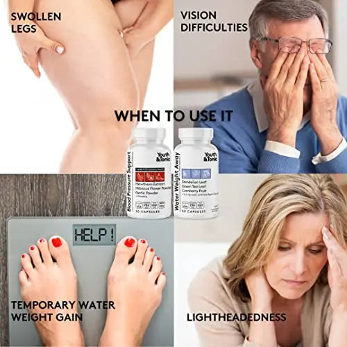 Youth & Tonic Daily Water Weight Away Pills and Blood Pressure Support Supplements/Natural Youth & Tonic Au supplements