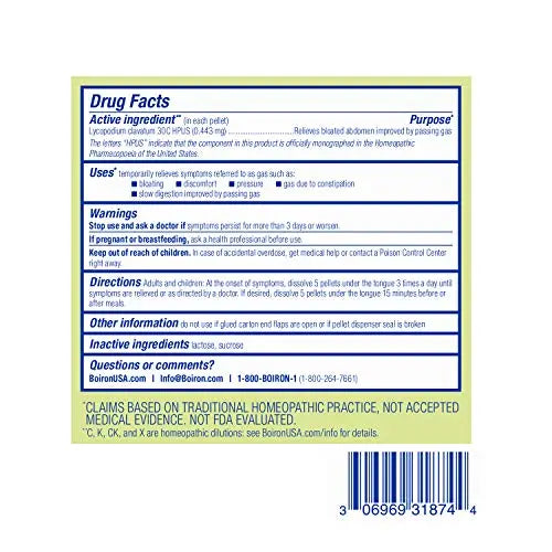 Boiron Lycopodium Clavatum 30C Homeopathic Medicine for Relief from Bloating, Gas Relief Boiron Au supplements