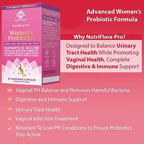 Nutricelebrity NutriFlora-Pro Probiotics for Women - Support Vaginal, Urinary Health Nutricelebrity Au supplements