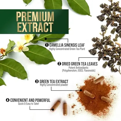 Nature's Green Tea Extract Pills 98% Standardized EGCG 1000mg - 3X Strength for Natural Nature's Nutrition Au supplements
