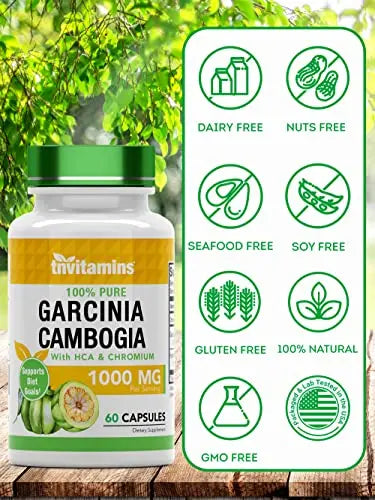 tnvitamins Garcinia Cambogia Extract Capsules (1000 MG x 60 Pills) with HCA & Chromium tnvitamins Au supplements