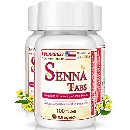 Senna Tablets 100 Ct. | Natural Vegetable Laxative [Made in USA] | Laxatives for Constipation Ulai Au supplements
