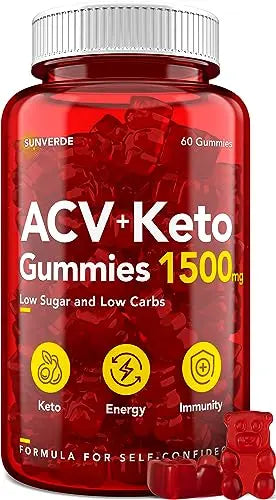 Keto ACV Gummies 1500 mg - Low Sugar Green Apple Flavor - Vegan ACV Keto Gummies SunVerde Au supplements