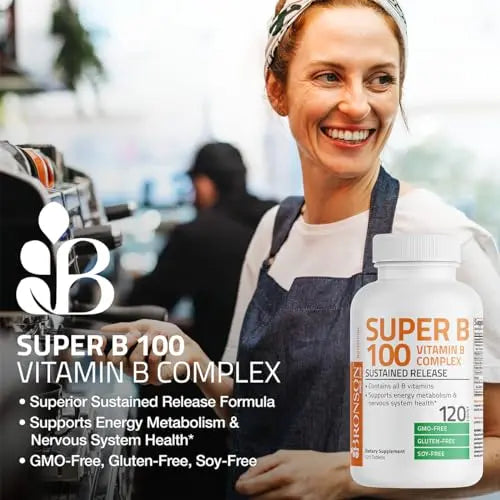 Bronson Vitamin B 100 Complex High Potency Sustained Release (Vitamin B1, B2, B3, B6) Bronson Au supplements