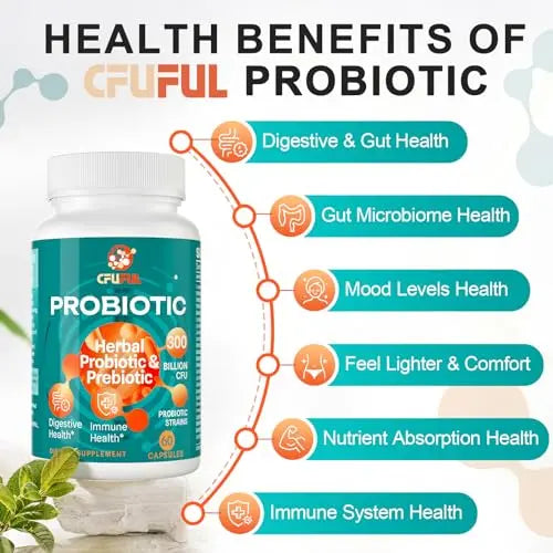 Probiotics for Women & Men - 300 Billion CFU & 24 Strains Probiotic with 15 Organic Herbs Cfuful Au supplements