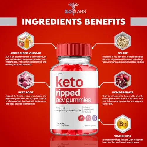(2 Pack) Keto Ripped ACV Gummies Advanced Weight Loss, Keto Ripped Keto + ACV Gumm S.O Labs Au supplements