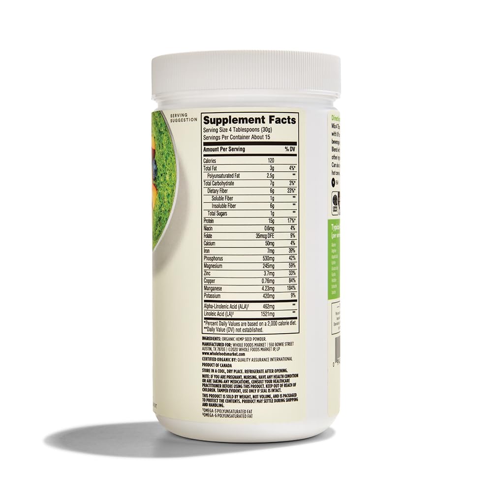 365 by Whole Foods Market, Organic Hemp Protein Powder Unflavored, 16 oz
