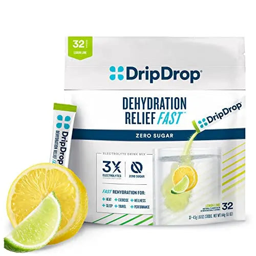 DripDrop Hydration - Zero Sugar Electrolyte Powder Packets Keto - Lemon Lime - 32 Count DripDrop Au supplements
