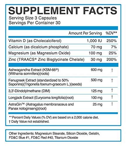 eFlow Nutrition Enflux Natural T Support with KSM-66 Ashwagandha - Supplement eFlow Nutrition Au supplements
