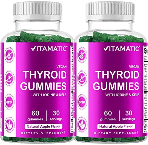 Vitamatic 2 Pack Vegan Thyroid Support Gummies with Iodine & Kelp - 60 Count Vitamatic Au supplements