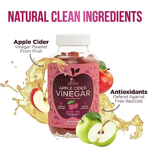 Vegan Apple Cider Vinegar Gummies | Max Strength 1000mg | Gelatin-Free, Vegan, Non-GMO Nature's Nutrition Au supplements