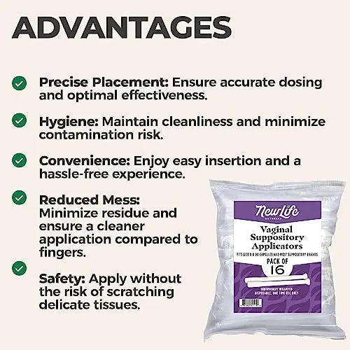 NewLife Naturals Disposable Plastic Vaginal Suppository Applicators - Fits Most Boric Acid Suppositories NewLife Naturals Au supplements