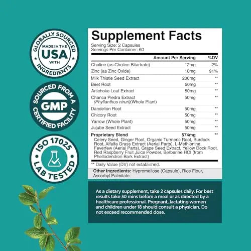 Liver Cleanse Detox & Repair Formula - Herbal Liver Support Supplement with Milk Thistle Natures Craft Au supplements