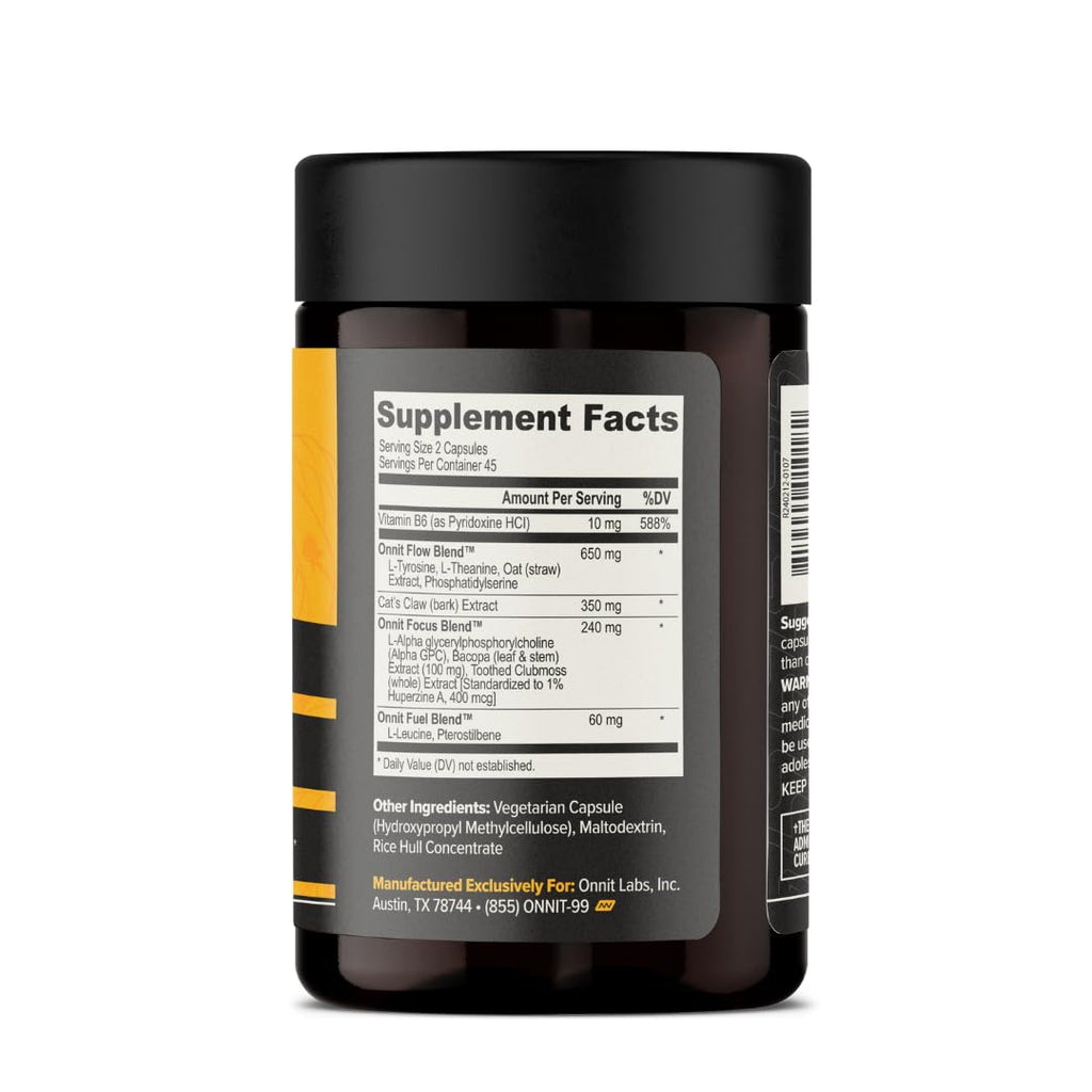 ONNIT Alpha Brain Nootropic Brain Supplement for Men and Women, IGEN Non-GMO Tested, Memory, Mental Clarity, Cognitive Support and Focus Capsules with L-Theanine and Vitamin B6 (90 Count) ONNIT Au supplements