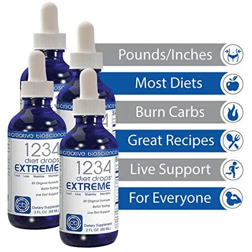 Creative Bioscience 1234 Diet Drops Extreme, 2 Fl Oz (4 Pack) Creative Bioscience Au supplements
