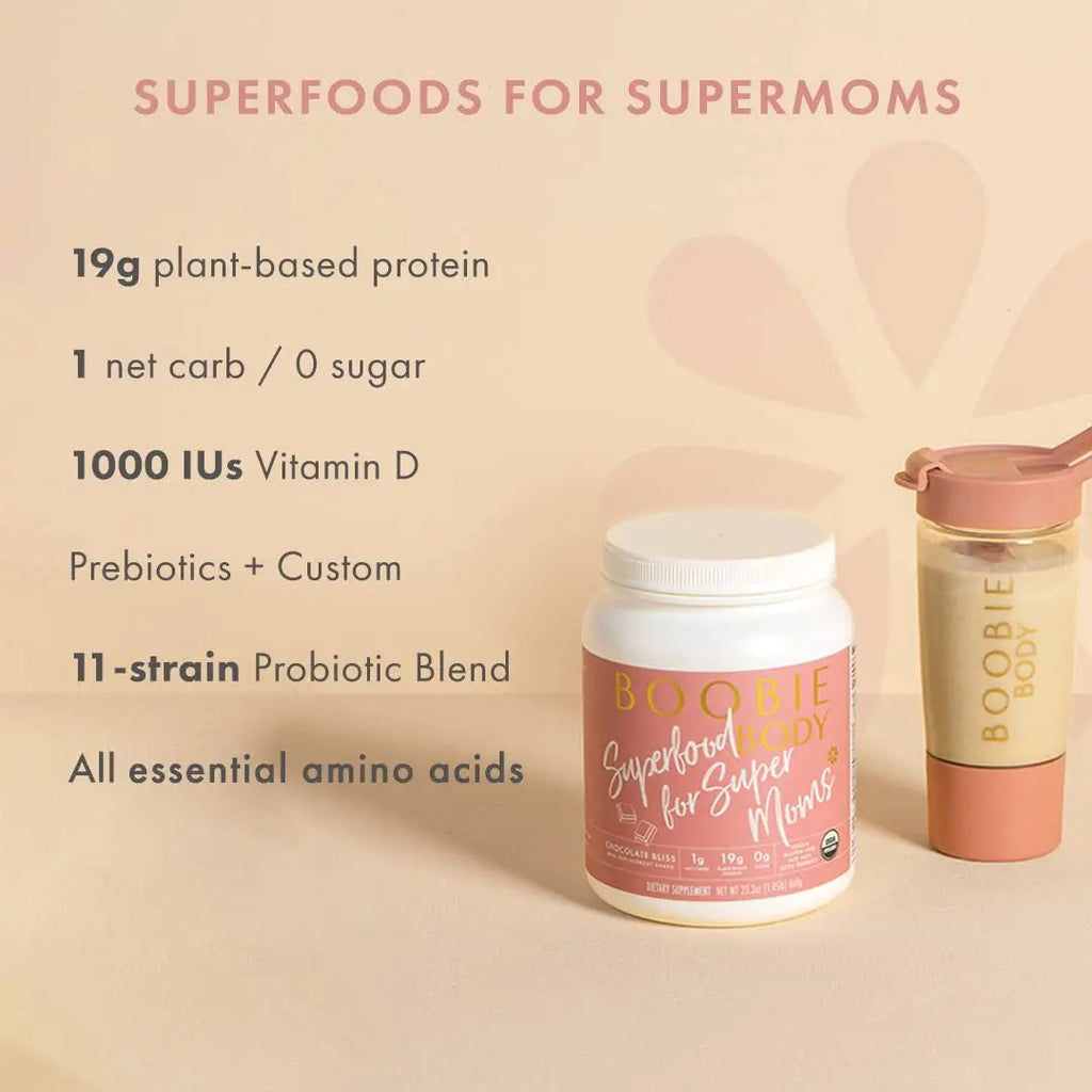 Boobie Body Organic Superfood Plant-Based Protein Shake, Chocolate Bliss, [23.4oz, 1 Tub] Boobie Brands Au supplements
