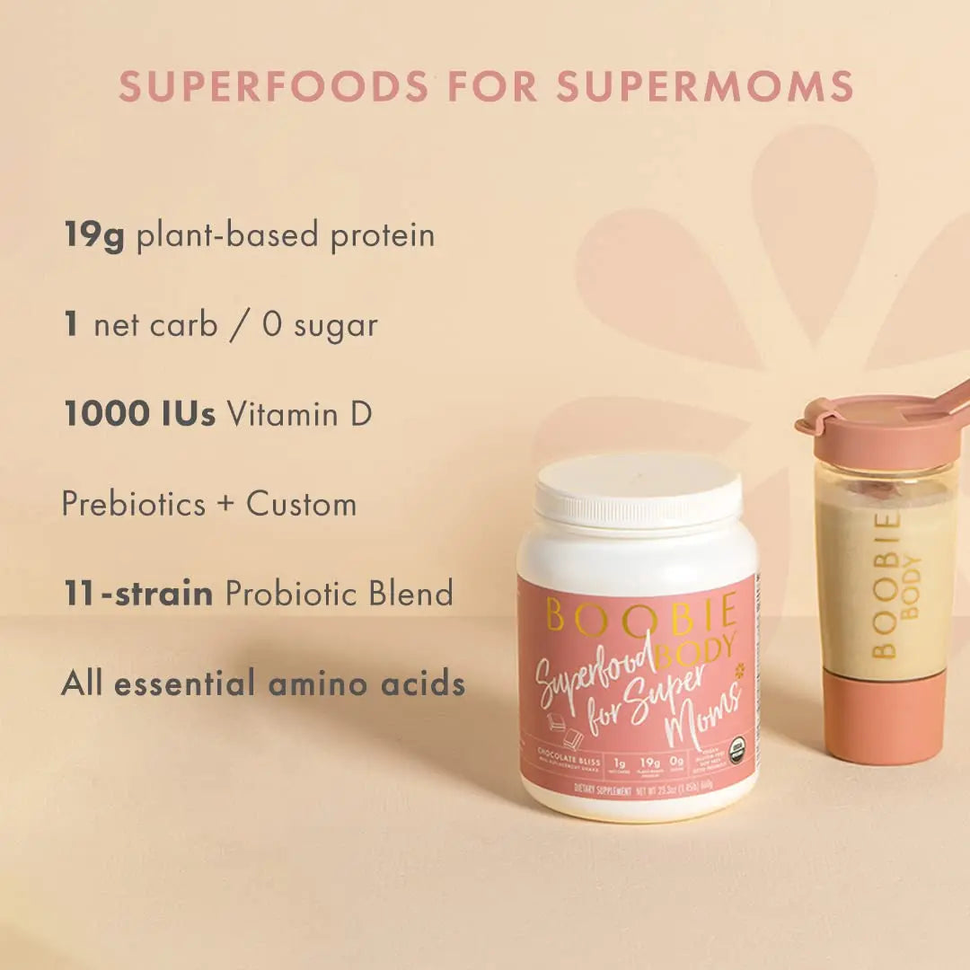 Boobie Body Organic Superfood Plant-Based Protein Shake, Chocolate Bliss, [23.4oz, 1 Tub] Boobie Brands Au supplements
