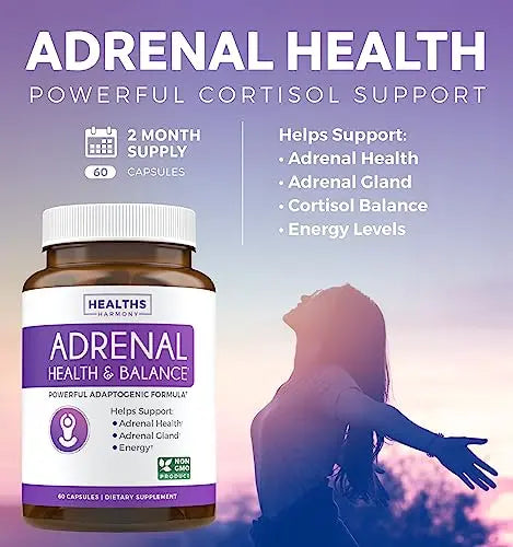 Adrenal Support & Cortisol Manager (Non-GMO) Powerful Adrenal Health with L-Tyrosine Healths Harmony Au supplements