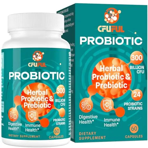 Probiotics for Women & Men - 300 Billion CFU & 24 Strains Probiotic with 15 Organic Herbs Cfuful Au supplements