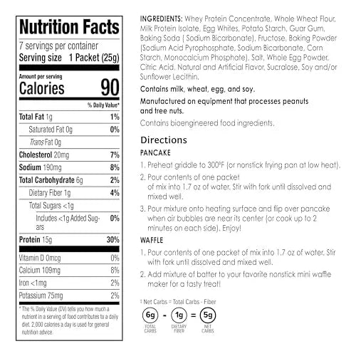 BariWise Protein Pancake & Waffle Mix, Golden Delicious, Low Sugar & Low Carb (7ct) BariWise Au supplements