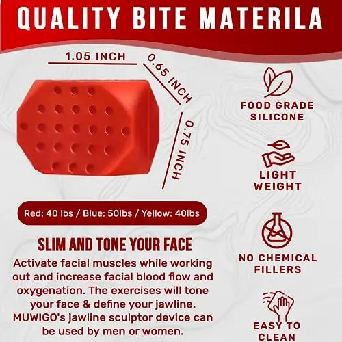 Jawline Exerciser for man&women, Jaw Exerciser, 3 Resistance Levels(6 pcs) Silicone Jawline MUWIGO Au supplements