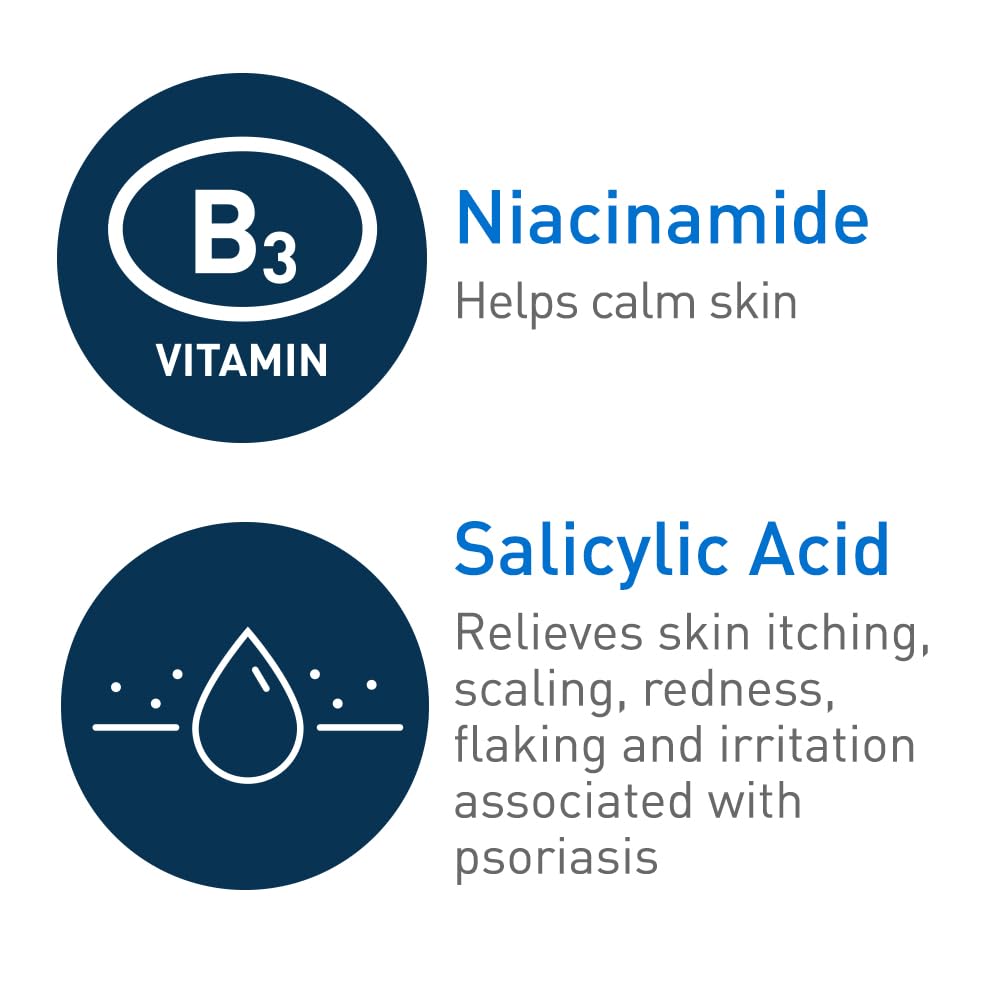 CeraVe Moisturizing Cream for Psoriasis Treatment, With Salicylic Acid for Dry Skin Itch Relief & Urea for Moisturizing