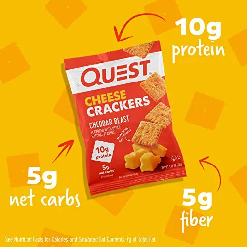 Quest Nutrition Cheese Crackers, Cheddar Blast, High Protein, Low Carb, Made with Real Cheese Quest Nutrition Au supplements
