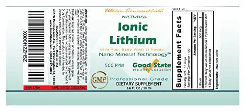 Good State Liquid Ionic Lithium Ultra Concentrate (10 drops equals 500 mcg Good State Au supplements