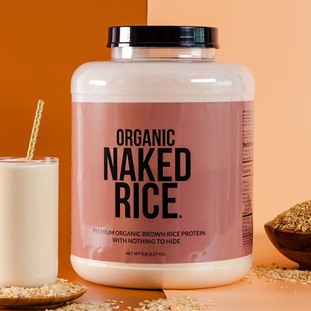 NAKED Rice 1Lb - Organic Brown Rice Protein Powder - Vegan Protein Powder, GMO Free, Gluten Free & Soy Free. Plant-Based Protein,