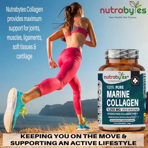 High Strength Marine Collagen Capsules - 1250mg Hydrolysed Collagen Supplement NUTRABYTES Au supplements