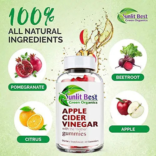 Apple Cider Vinegar Gummies Vitamins with The Mother, Delicious Immunity, Gluten Free Sunlit Best Green Organics Au supplements