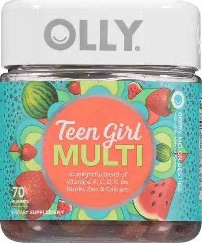 OLLY Teen Girl Multi Gummy, Healthy Skin and Immune Support, 15 Essential Vitamins, Biotin, Zinc, Calcium, Chewable Multivitamin OLLY Au supplements