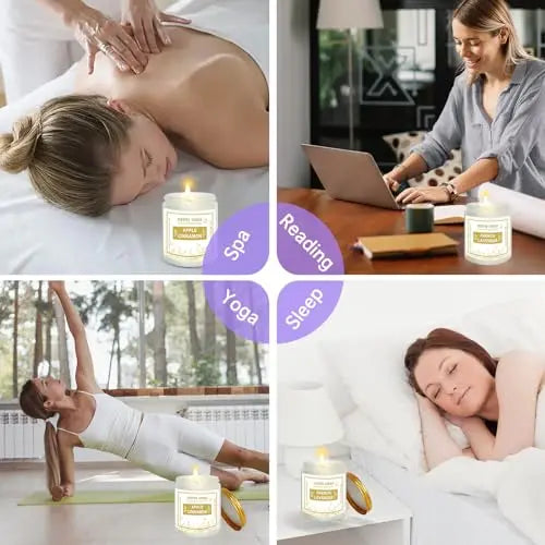 4 Pack Candles for Home Scented, Lavender & Cinnamon Candles Gifts for Women, 28 oz 200H Long zsaltt Au supplements