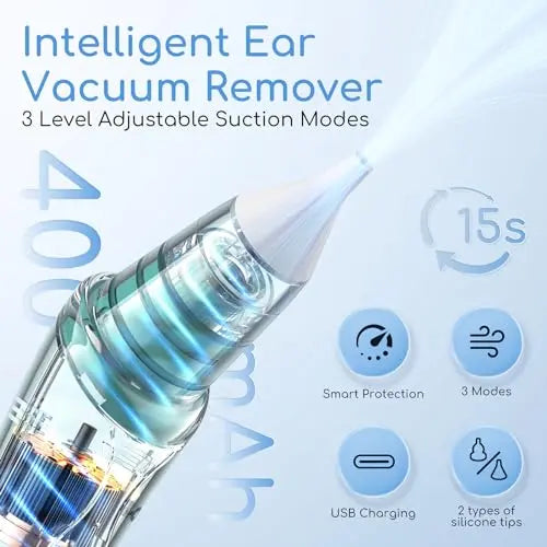Ear Vacuum Wax Remover, Ear Wax Removal with 8 Pcs Ear Pick, Ear Wax Girug Au supplements