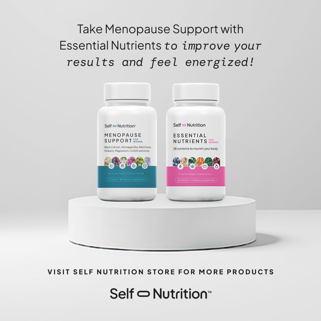 SELF NUTRITION Menopause Support for Women -All-Natural, Hormone-Free Perimenopause & Menopause Support. Unique Blend for Hot Flashes, Mood, Energy, Sleep & More. Vegan, Gluten-Free, 60 Capsules. SELF NUTRITION Au supplements