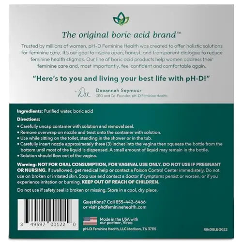 pH-D Feminine Health - Instant Odor Rinse with Boric Acid for Vaginal Odor - Vegan, Paraben-Free pH-D Feminine Health Support Au supplements